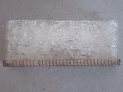  Mazzega Murano Pair Italian Mid Century Modern Hand Blown Murano Ice Glass Sconces by Mazzega