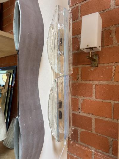  Mazzega Murano Pair of Italian Murano Glass Double Sconces by Mazzega