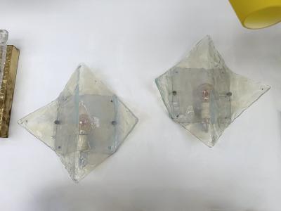  Mazzega Murano Pair of Sconces LP253 Murano Glass by Carlo Nason for Mazzega Italy 1970s