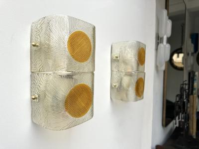  Mazzega Murano Pair of Sconces Murano Glass by Mazzega Italy 1970s
