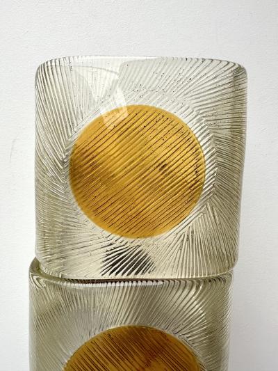  Mazzega Murano Pair of Sconces Murano Glass by Mazzega Italy 1970s