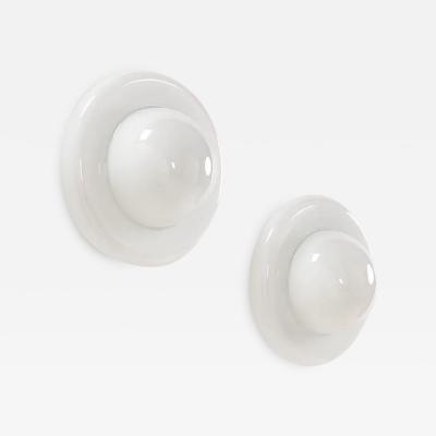  Mazzega Murano Pair of Wall Flush Mount Lights by Mazzega