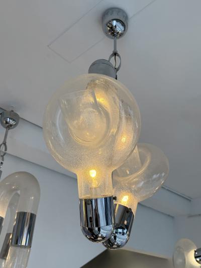Mazzega Murano Pendant Lighting Murano Glass and Metal by Aldo Nason for Mazzega Italy 1970s