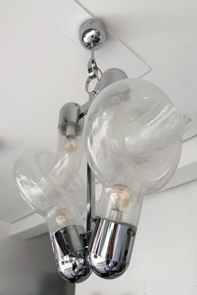 Mazzega Murano Pendant Lighting Murano Glass and Metal by Aldo Nason for Mazzega Italy 1970s