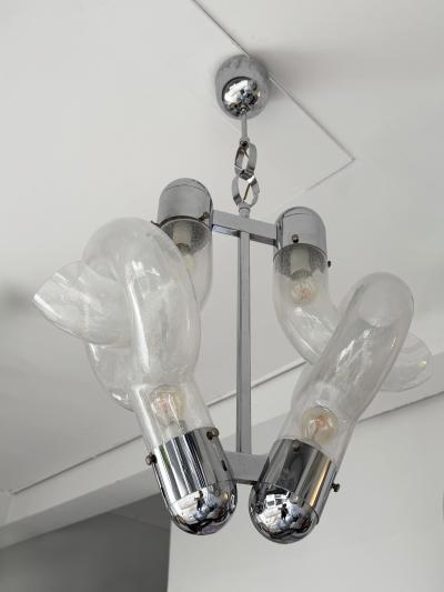 Mazzega Murano Pendant Lighting Murano Glass and Metal by Aldo Nason for Mazzega Italy 1970s