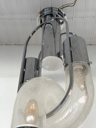  Mazzega Murano Pendant Lighting Murano Glass and Metal by Aldo Nason for Mazzega Italy 1970s