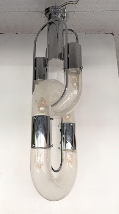  Mazzega Murano Pendant Lighting Murano Glass and Metal by Aldo Nason for Mazzega Italy 1970s