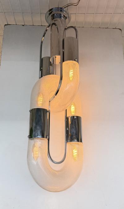  Mazzega Murano Pendant Lighting Murano Glass and Metal by Aldo Nason for Mazzega Italy 1970s