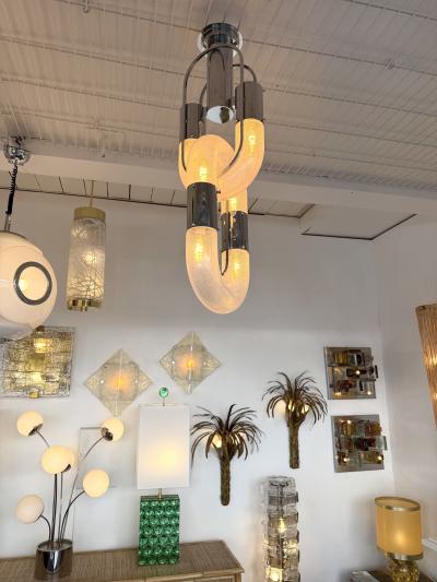  Mazzega Murano Pendant Lighting Murano Glass and Metal by Aldo Nason for Mazzega Italy 1970s