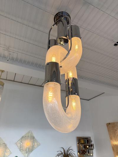  Mazzega Murano Pendant Lighting Murano Glass and Metal by Aldo Nason for Mazzega Italy 1970s