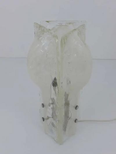 Mazzega Murano Sculptural Mazzega Murano Glass Mid Century Table Side Lamp Italy 1960s
