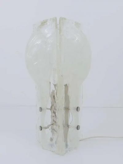 Mazzega Murano Sculptural Mazzega Murano Glass Mid Century Table Side Lamp Italy 1960s