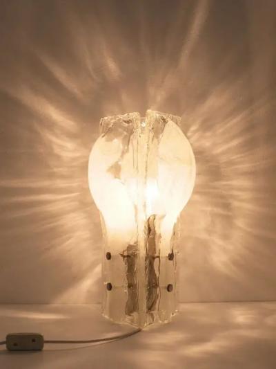 Mazzega Murano Sculptural Mazzega Murano Glass Mid Century Table Side Lamp Italy 1960s