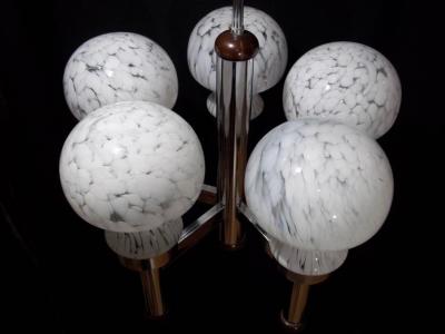  Mazzega Murano Snow Glass Chandelier by Mazzega 1970
