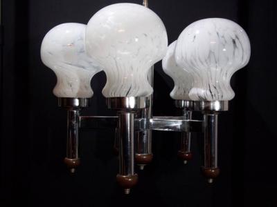  Mazzega Murano Snow Glass Chandelier by Mazzega 1970