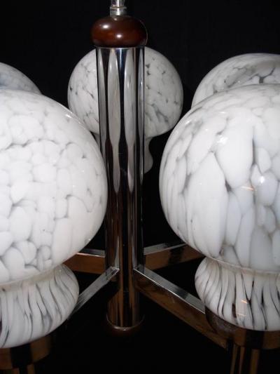  Mazzega Murano Snow Glass Chandelier by Mazzega 1970