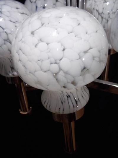  Mazzega Murano Snow Glass Chandelier by Mazzega 1970