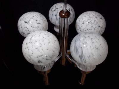  Mazzega Murano Snow Glass Chandelier by Mazzega 1970