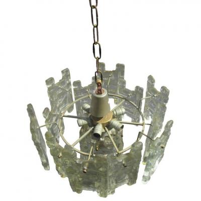 Mazzega Murano Vintage H Shape Murano Glass Mazzega Chandelier by Carlo Nason