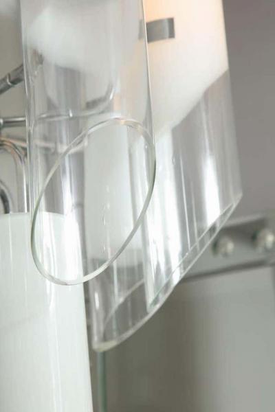 Mazzega Murano Vintage White Mazzega Tubular Glass Chandelier