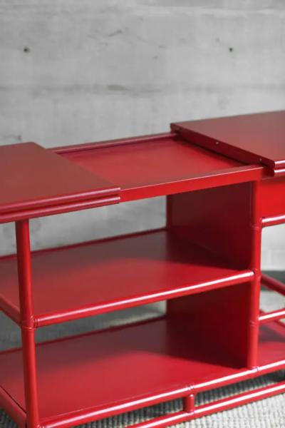  McGuire Furniture John and Elinor McGuire Bamboo cart server buffet Lyda Levi for McGuire San Francisco 1970