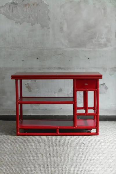  McGuire Furniture John and Elinor McGuire Bamboo cart server buffet Lyda Levi for McGuire San Francisco 1970