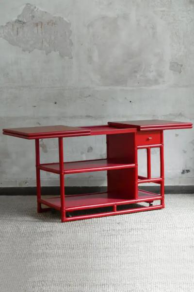  McGuire Furniture John and Elinor McGuire Bamboo cart server buffet Lyda Levi for McGuire San Francisco 1970