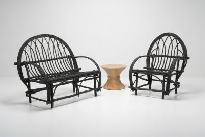 McGuire Furniture John and Elinor McGuire John McGuire Sheaf of Wheat End Table 1975c 
