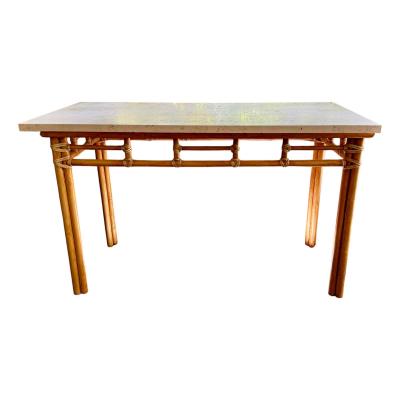  McGuire Furniture John and Elinor McGuire McGuire Furniture Co Tessellated Stone Top Console Table
