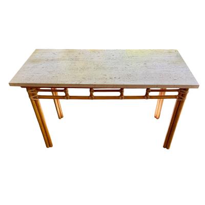  McGuire Furniture John and Elinor McGuire McGuire Furniture Co Tessellated Stone Top Console Table