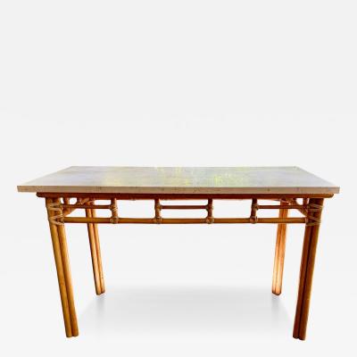  McGuire Furniture John and Elinor McGuire McGuire Furniture Co Tessellated Stone Top Console Table