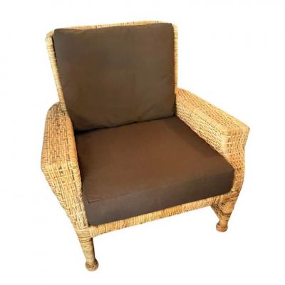  McGuire Furniture John and Elinor McGuire McGuire Furniture Co Wicker Rattan Lounge Club Chair 1 of 2