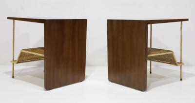  McGuire Furniture John and Elinor McGuire Pair of McGuire Dornick Side Tables or Nightstands