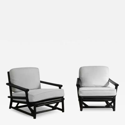  McGuire Furniture John and Elinor McGuire Pair of deep lounge chairs Elinore Jhon Mcguire San Francisco 1970