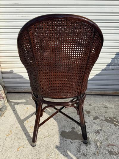  McGuire Furniture John and Elinor McGuire Set of 6 Maguire Dark Walnut Bamboo and Cane Dining Chairs