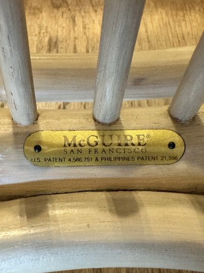  McGuire Furniture McGuire Bamboo Pigskin Arm Chair 1 of 6 C 1980s