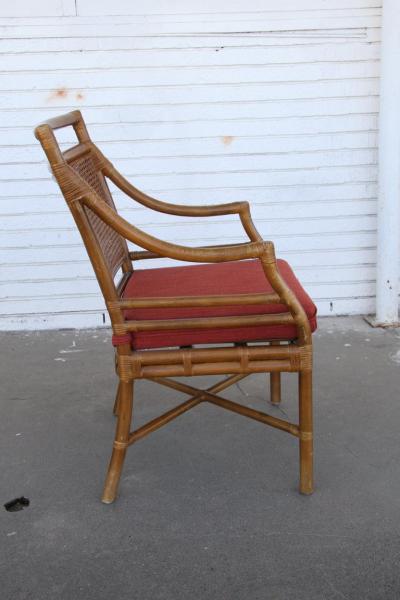  McGuire Furniture McGuire Style Mid Century Cane Bamboo Dining Chairs