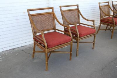  McGuire Furniture McGuire Style Mid Century Cane Bamboo Dining Chairs