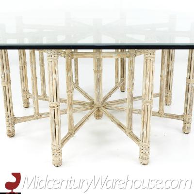  McGuire Furniture McGuire for Baker Furniture Bamboo and Glass Hexagonal Dining Table