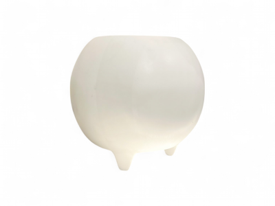  Meche Pot in Clay painted in White Ensamble Artesano Tonala Mexico 2024