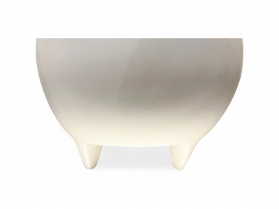  Meche Pot in Clay painted in White Ensamble Artesano Tonala Mexico 2024