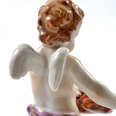  Meissen Antique Meissen Porcelain Figurine of a Cupid Holding an Arrow