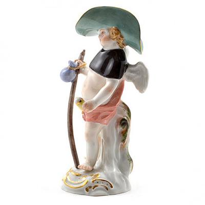  Meissen Meissen Porcelain Figurine Cupid as a Wanderer