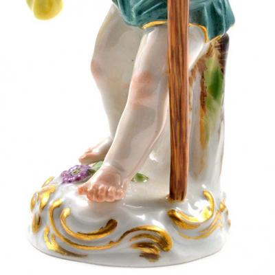  Meissen Meissen Porcelain Figurine of a Boy Cupid Cherub Traveller