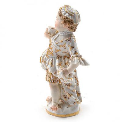  Meissen Meissen Porcelain Figurine of a Child Girl with a Cup