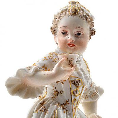  Meissen Meissen Porcelain Figurine of a Child Girl with a Cup