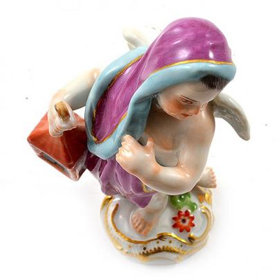  Meissen Meissen Porcelain Figurine of a Cupid Light Keeper