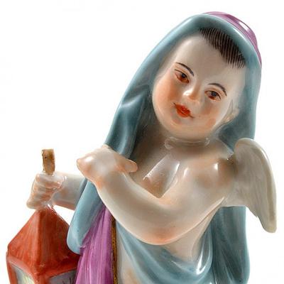  Meissen Meissen Porcelain Figurine of a Cupid Light Keeper