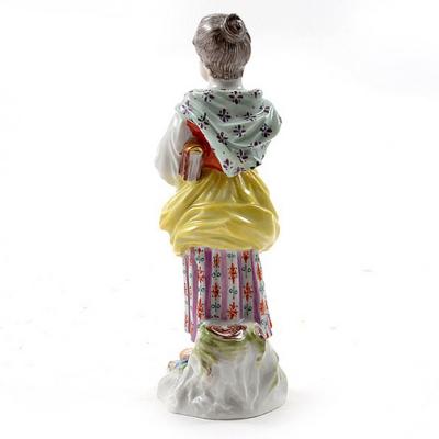  Meissen Meissen Porcelain Figurine of a Girl with a Book