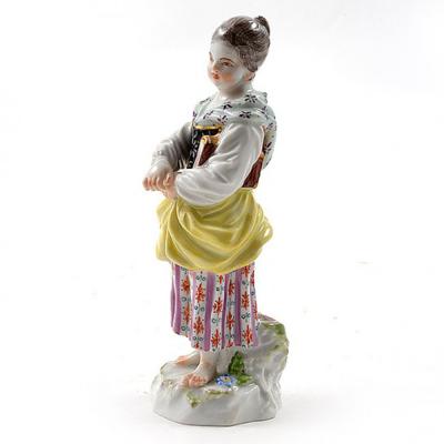  Meissen Meissen Porcelain Figurine of a Girl with a Book